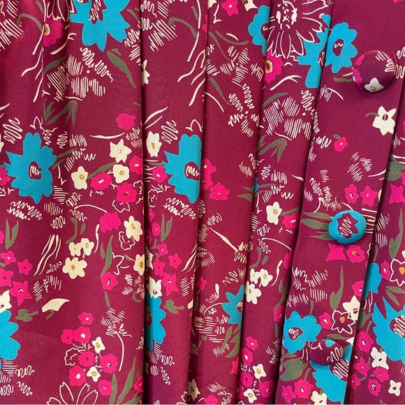 Vintage Leslie Fay Floral Print Long Sleeve Dress - Picture 4 of 4